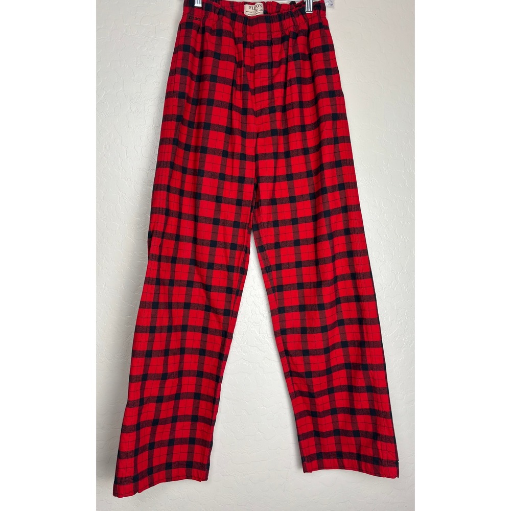 Filson Mens Red Black Buffalo Plaid Flannel Pajama Pants S Cotton 2785